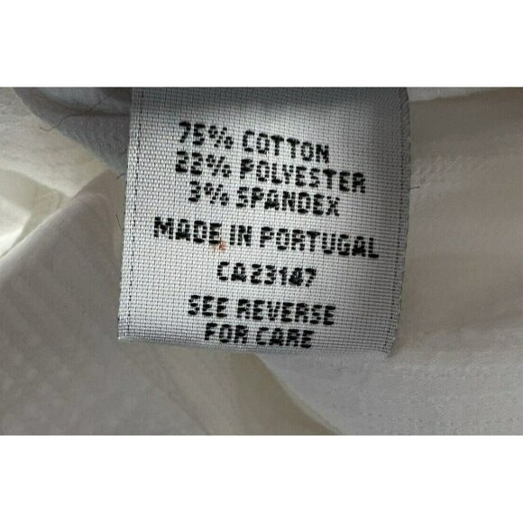 Talbots Plus Women's Top 18W Button Up Solid White Shirt Blouse Square Buttons - Picture 7 of 12